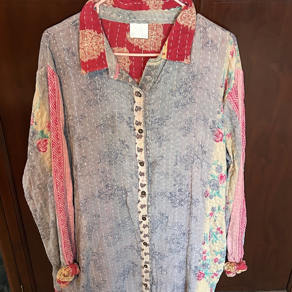 Patchwork Floral Button-Front Women's Jacket - Mu… - image 1